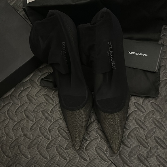 KIM DOLCE&GABBANA Stretch tulle ankle boots $975 - Picture 15 of 15